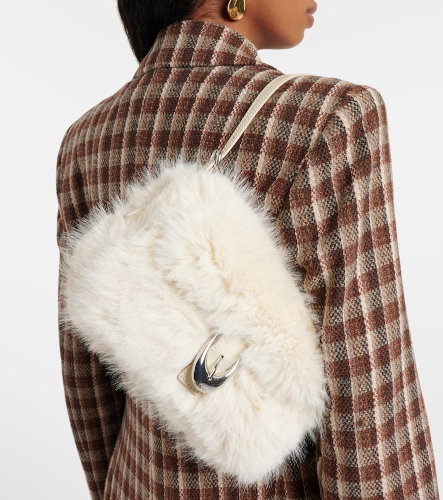Staud Harlow faux fur shoulder bag