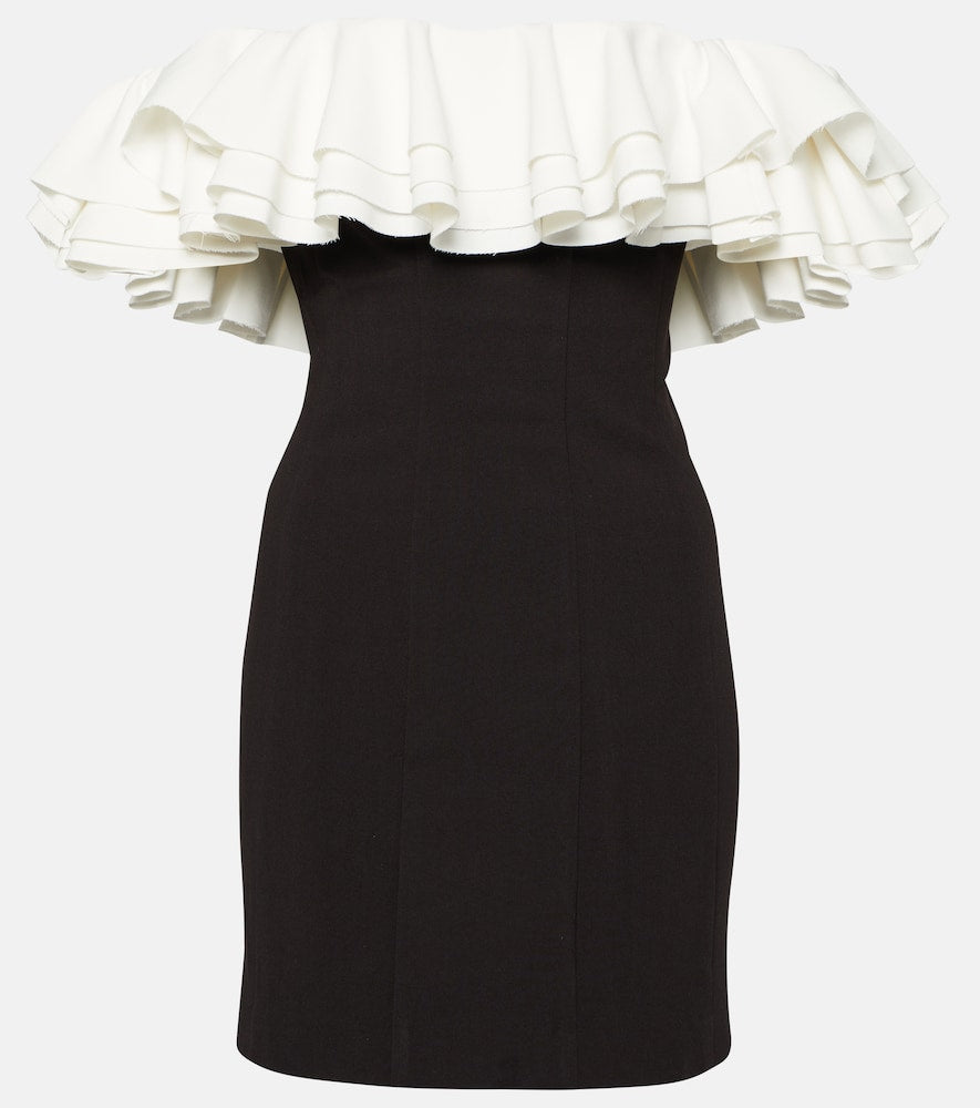 Staud Kiara off-shoulder ruffled minidress. Staud Kiara 露肩荷叶边迷你连衣裙