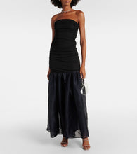 Staud Liya ruched jersey and organza gown