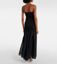 Staud Liya ruched jersey and organza gown
