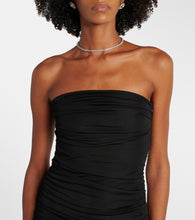 Staud Liya ruched jersey and organza gown