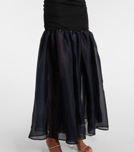 Staud Liya ruched jersey and organza gown