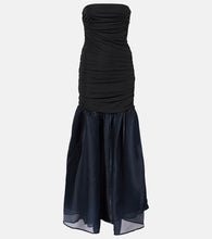 Staud Liya ruched jersey and organza gown. Staud Liya 褶饰平纹针织欧根纱礼服