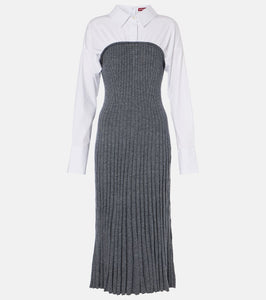 Staud O'Keefe cotton and wool-blend maxi dress