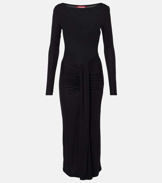 Staud Ruched jersey midi dress