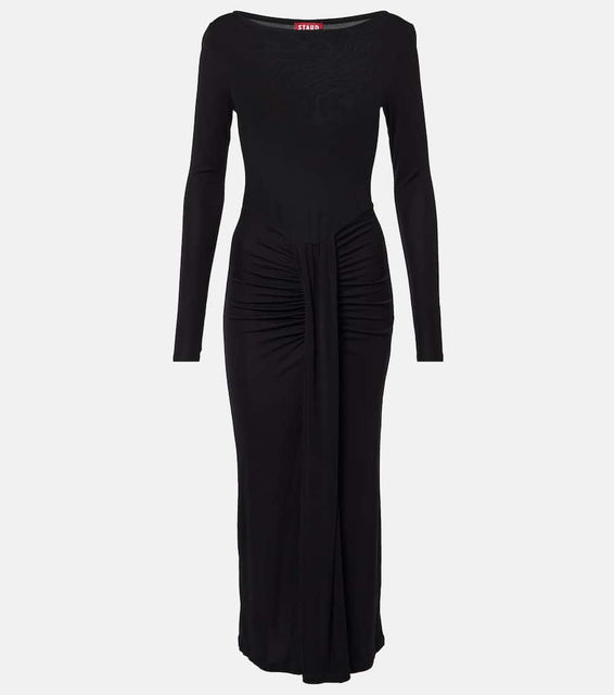 Staud Ruched jersey midi dress