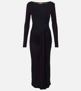 Staud Ruched jersey midi dress