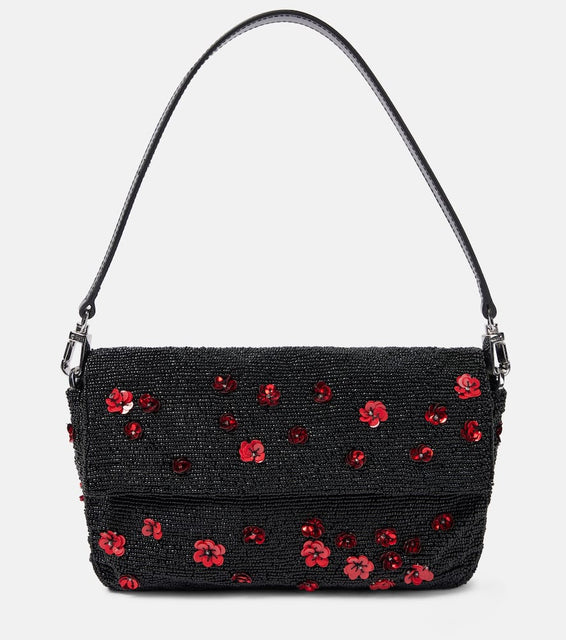 Staud Timmy floral beaded shoulder bag. Shop Staud Shoulder Bags for women now.