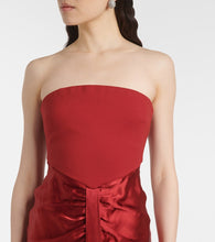 Staud Wayfaring ruched ponte and satin gown