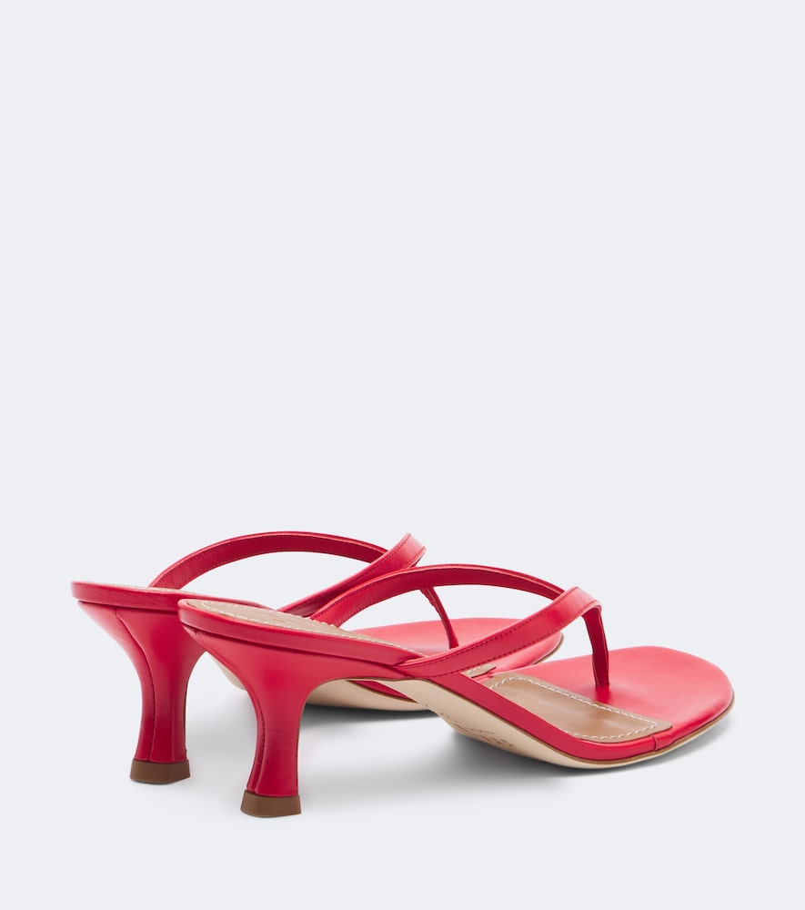 Staud Freja leather thong sandals (Red) - High-Heel Sandals