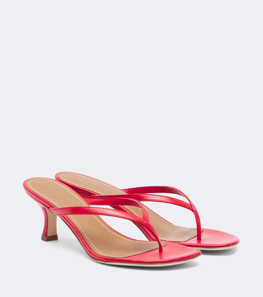 Staud Freja leather thong sandals (Red) - High-Heel Sandals