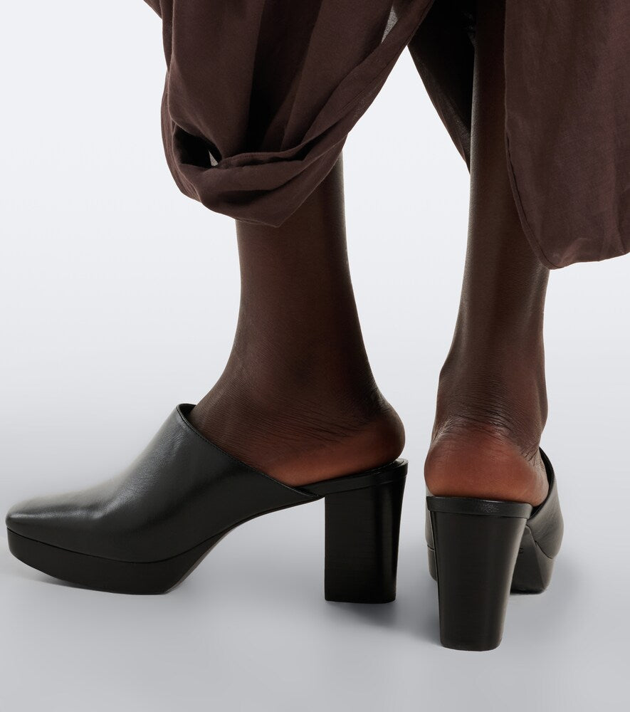 Staud Monica leather mules in Black - Mid Heel Pumps