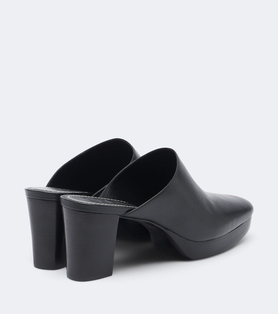 Staud Monica leather mules in Black - Mid Heel Pumps