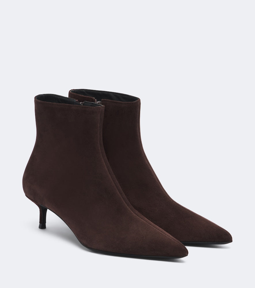 Staud Sebastian suede ankle boots in Brown - Mid Heels
