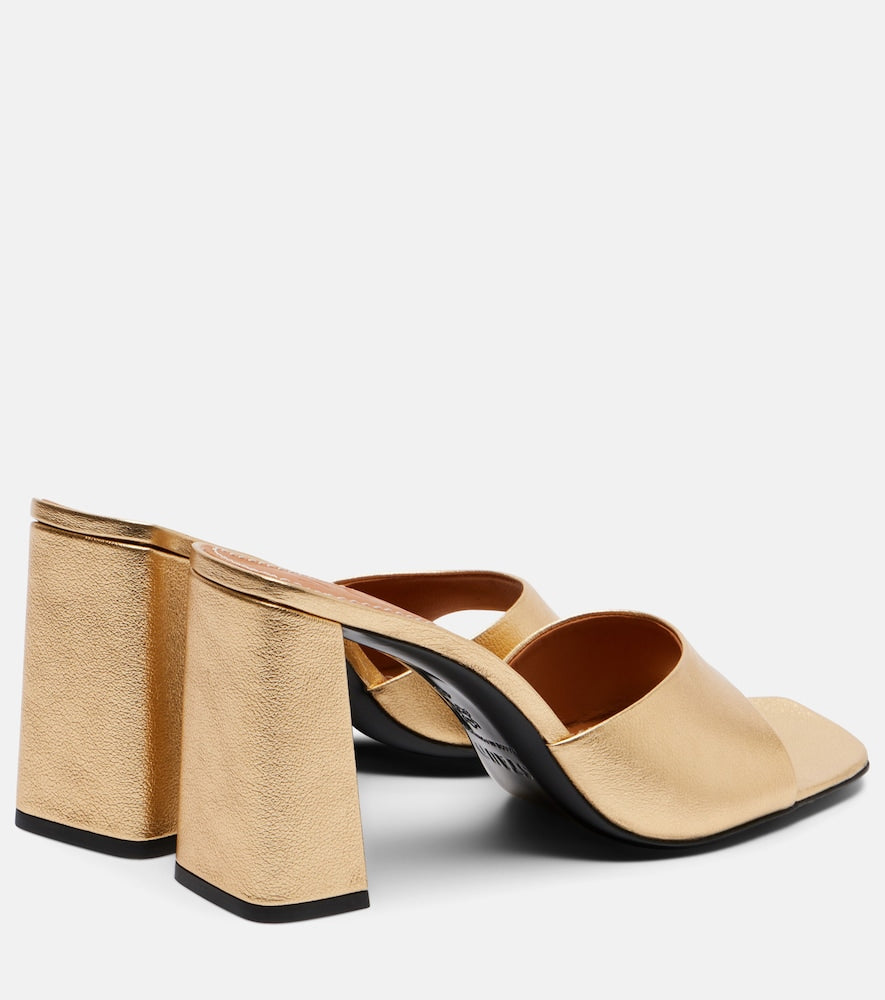 Gold Staud Sloane leather mules - Heeled Sandals