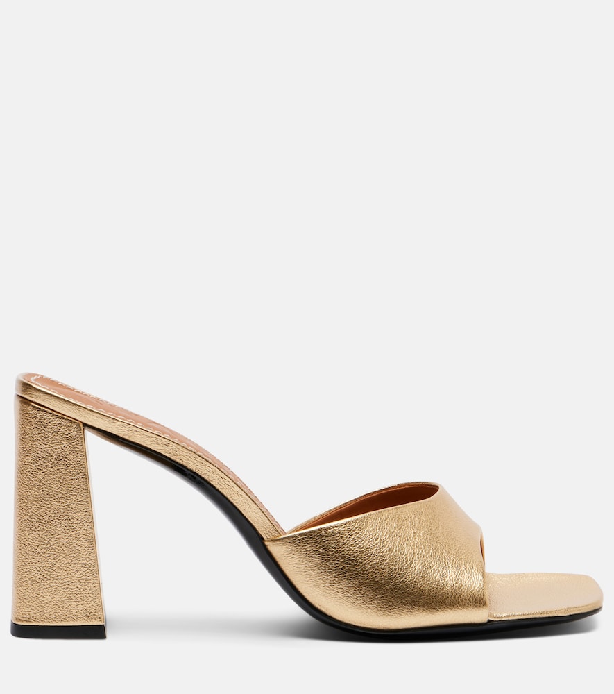 Gold Staud Sloane leather mules - Heeled Sandals