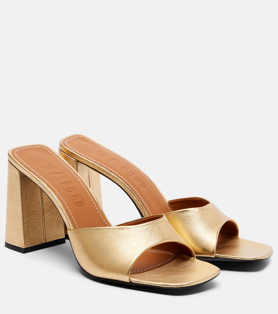 Gold Staud Sloane leather mules - Heeled Sandals