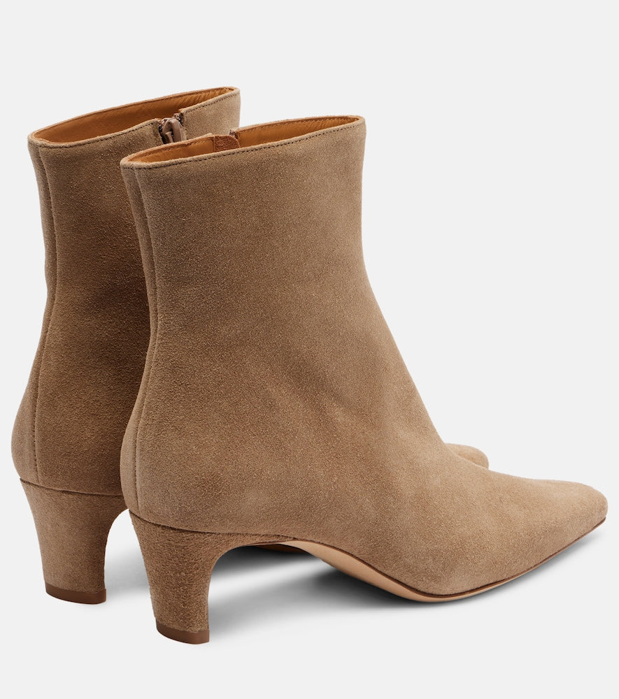 Staud Wally 55 suede ankle boots - Beige Mid Heel Boots