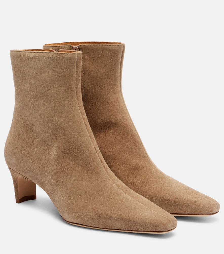 Staud Wally 55 suede ankle boots - Beige Mid Heel Boots