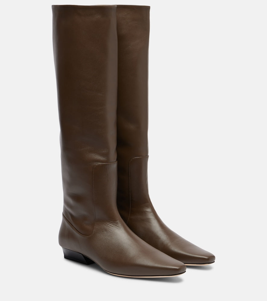 Staud Wally leather knee-high boots (Brown) - Flat Boots