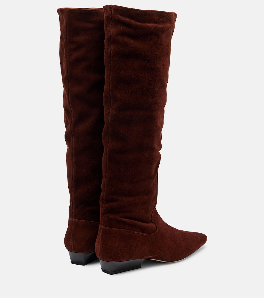 Staud Wally suede knee-high boots (Brown) - Flat Boots