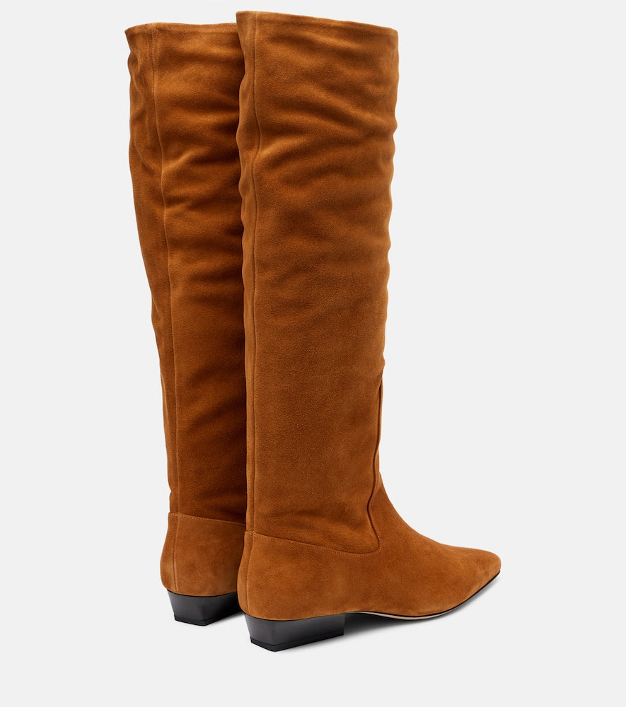 Staud Wally suede knee-high boots (Brown) - Flat Boots