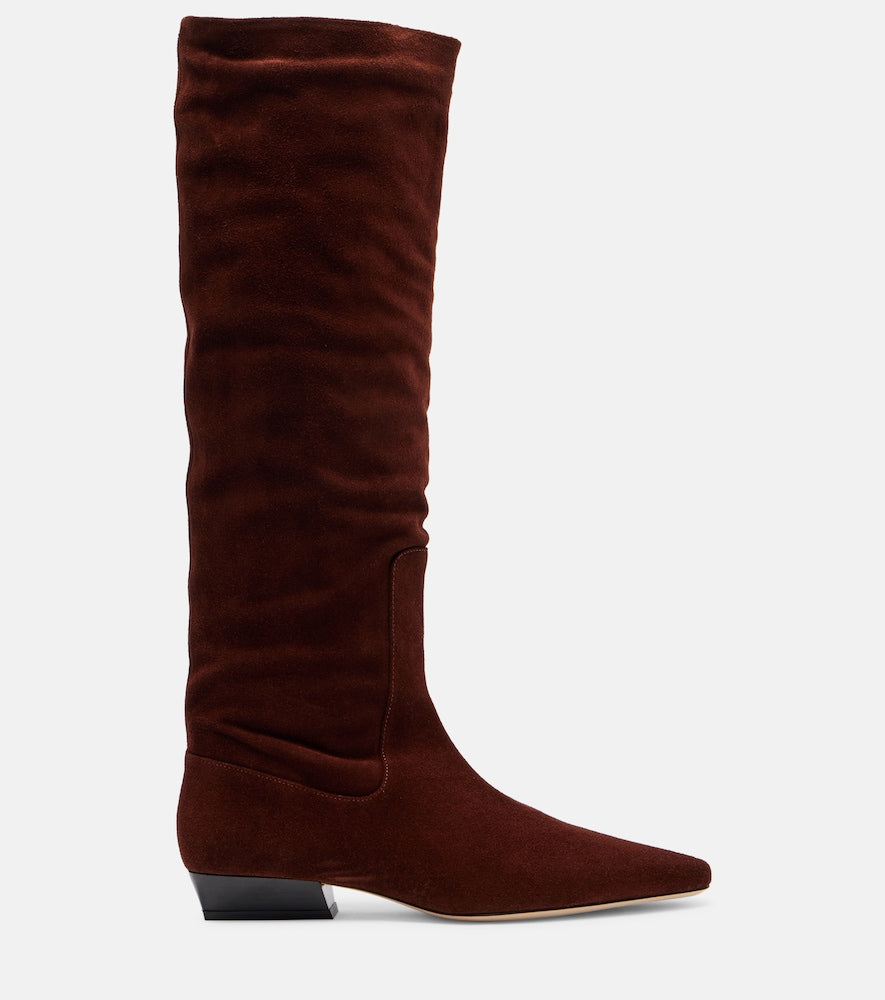 Staud Wally suede knee-high boots (Brown) - Flat Boots