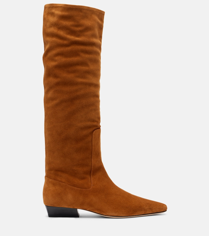 Staud Wally suede knee-high boots (Brown) - Flat Boots