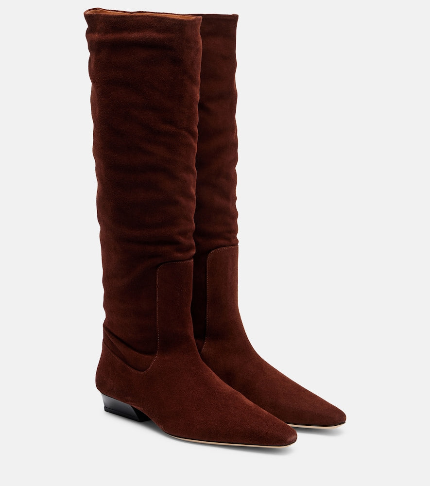 Staud Wally suede knee-high boots (Brown) - Flat Boots