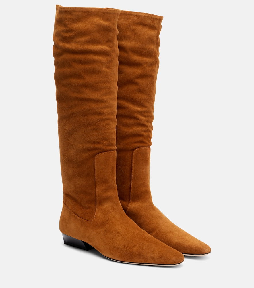 Staud Wally suede knee-high boots (Brown) - Flat Boots