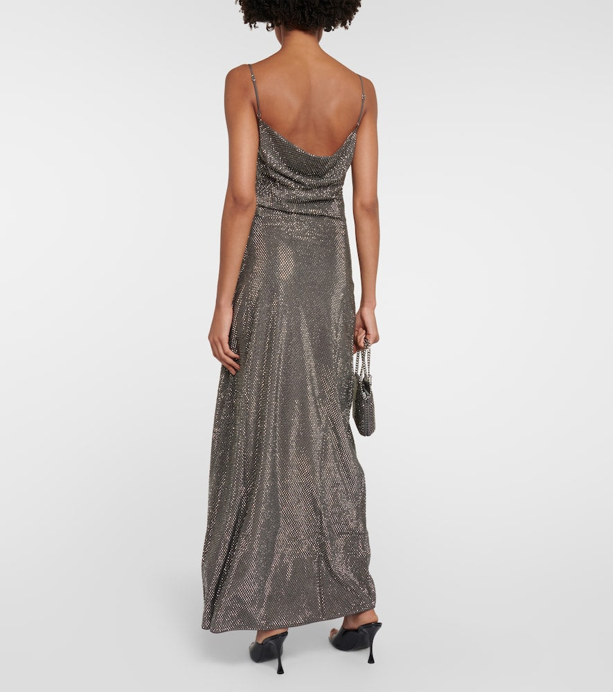 Stella McCartney Asymmetric embellished maxi dress