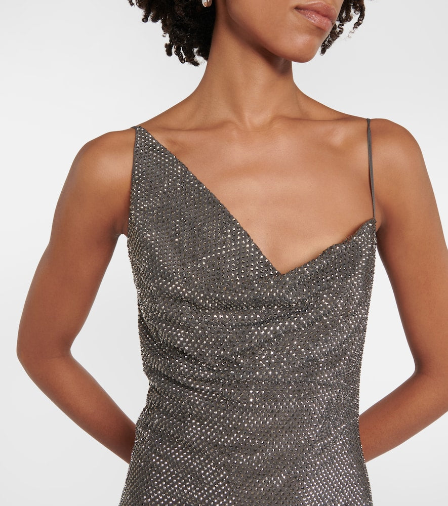 Stella McCartney Asymmetric embellished maxi dress