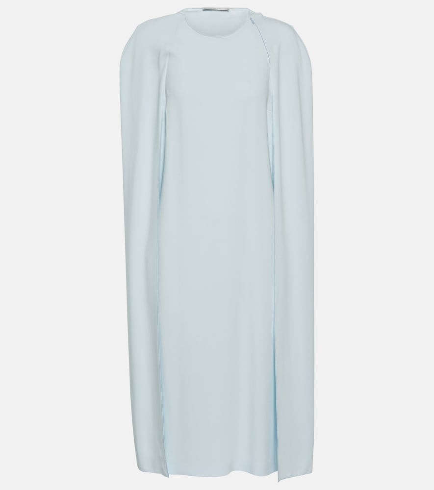 Stella McCartney Cape cady midi dress. Stella McCartney 披肩式绉纱中长连衣裙