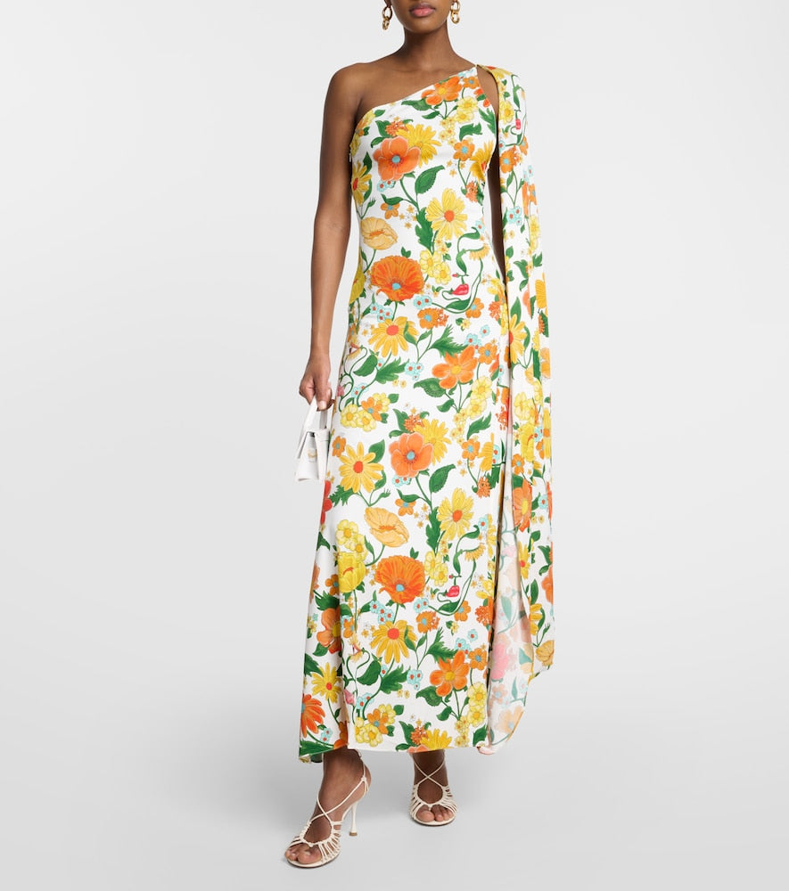 Stella McCartney Caped one-shoulder cady gown