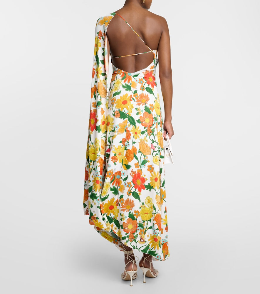 Stella McCartney Caped one-shoulder cady gown