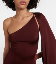 Stella McCartney Caped one-shoulder satin gown