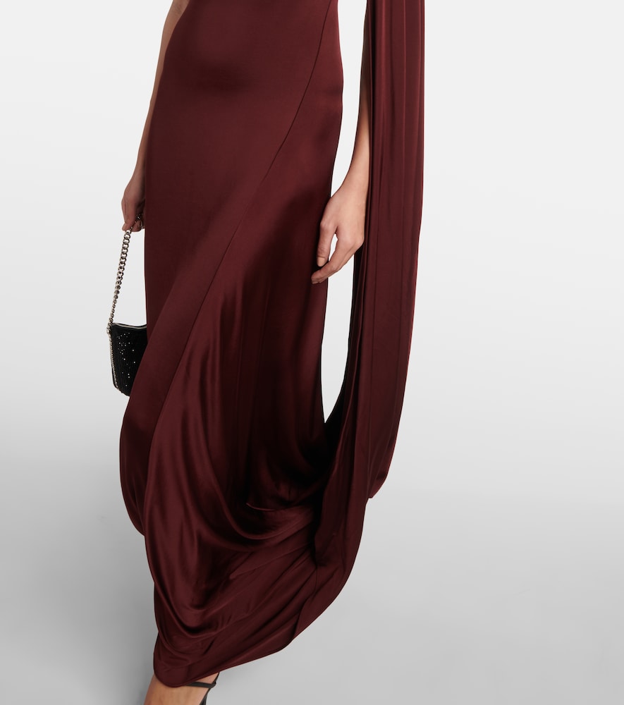Stella McCartney Caped one-shoulder satin gown