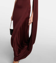 Stella McCartney Caped one-shoulder satin gown