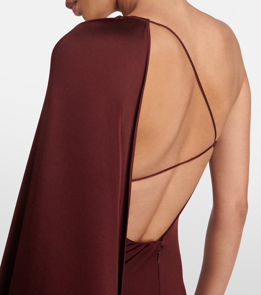 Stella McCartney Caped one-shoulder satin gown