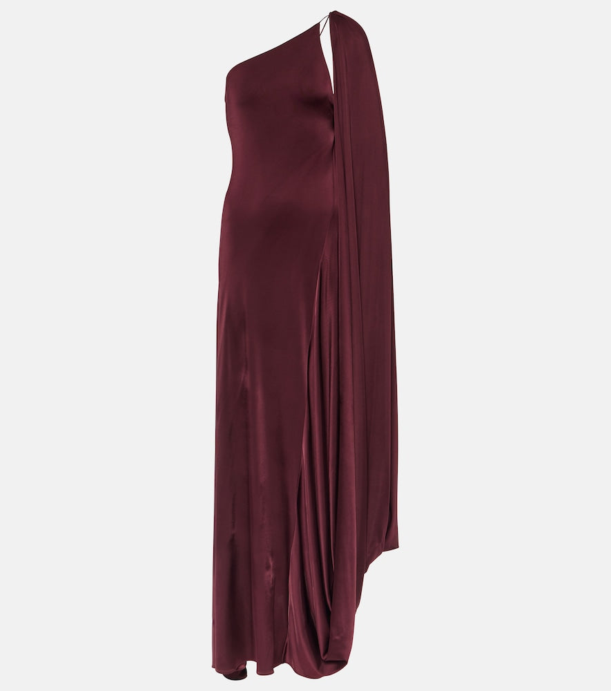 Stella McCartney Caped one-shoulder satin gown. Stella McCartney 单肩披肩缎面礼服