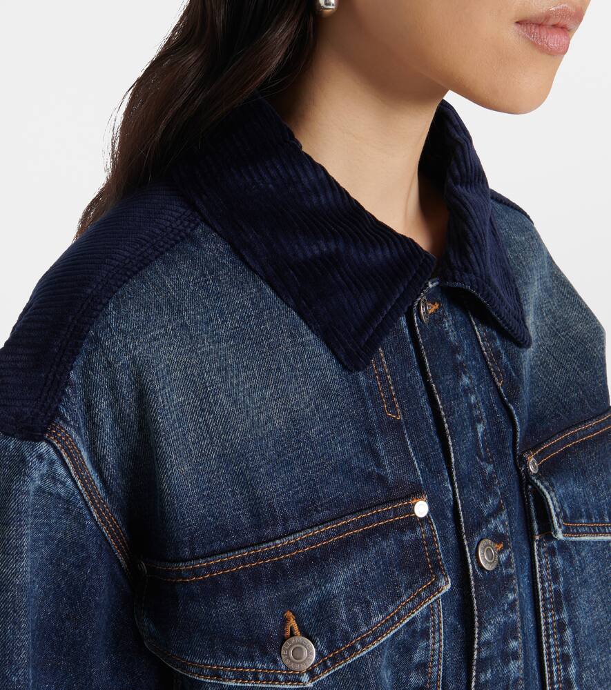 Stella McCartney Corduroy-trimmed denim minidress