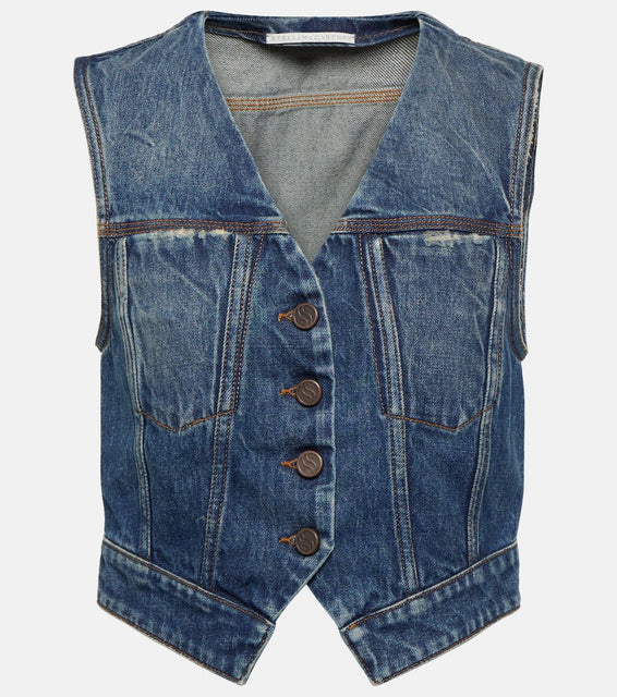 Stella McCartney Cropped denim vest