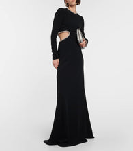 Stella McCartney Crystal-embellished cutout cady gown