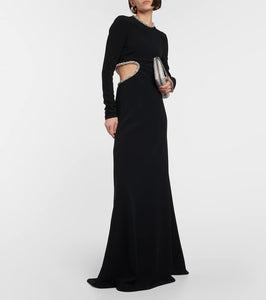 Stella McCartney Crystal-embellished cutout cady gown