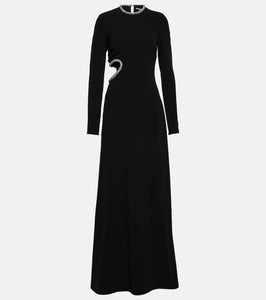 Stella McCartney Crystal-embellished cutout cady gown