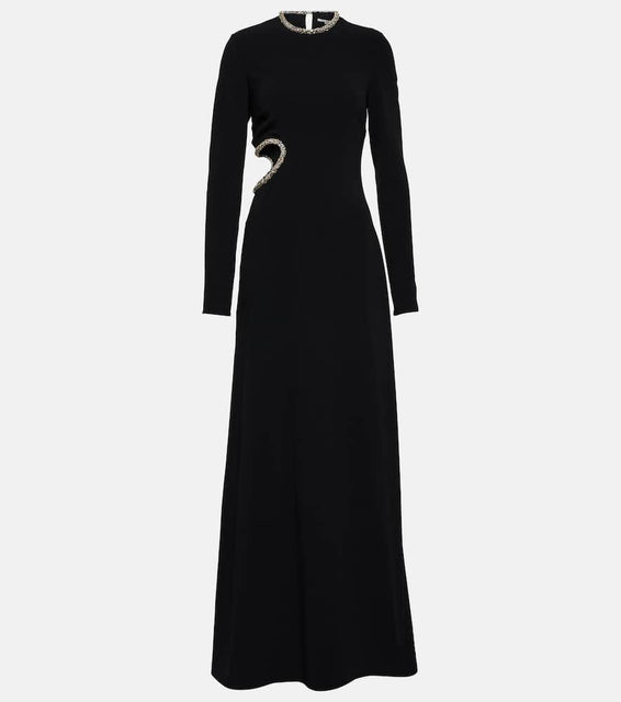 Stella McCartney Crystal-embellished cutout cady gown