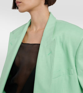 Stella McCartney Double-breasted linen-blend blazer