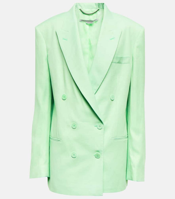 Stella McCartney Double-breasted linen-blend blazer