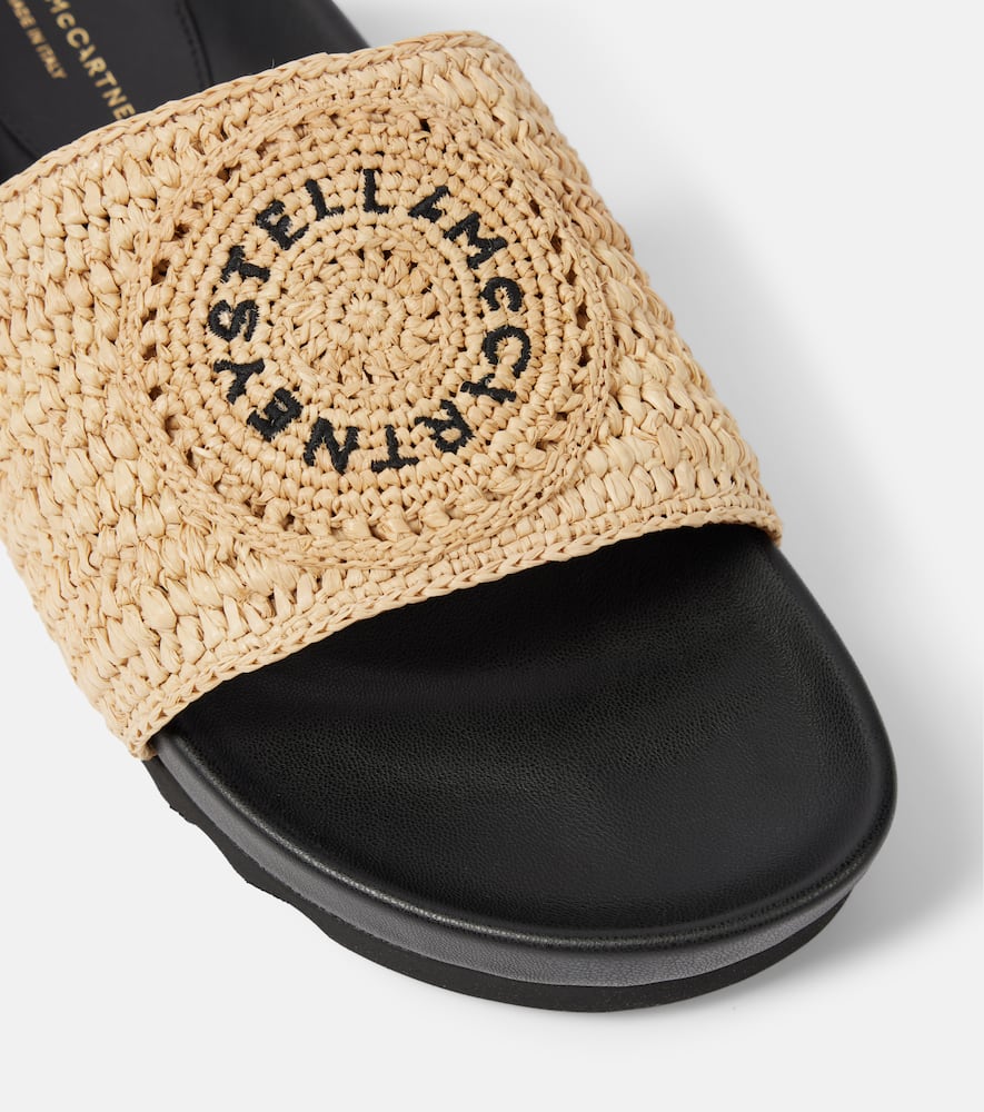 Stella McCartney Elyse logo raffia slides