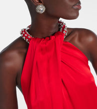 Stella McCartney Embellished halterneck satin gown